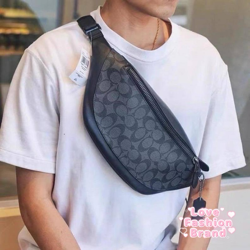 ✨ผ่อน0%✨ กระเป๋าสะพาย คาดอก WARREN BELT BAG IN SIGNATURE CANVAS F78777 78777 ce618