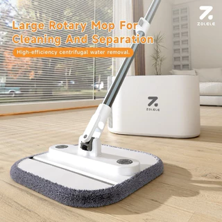 ZOLELE ไม้ถูพื้น M20,M16 ไม้ม็อบถูพื้นพร้อมถังปั่น 3L แยกน้ำดี - น้ำเสีย Spin mop ตรงหัวม็อบพับได้