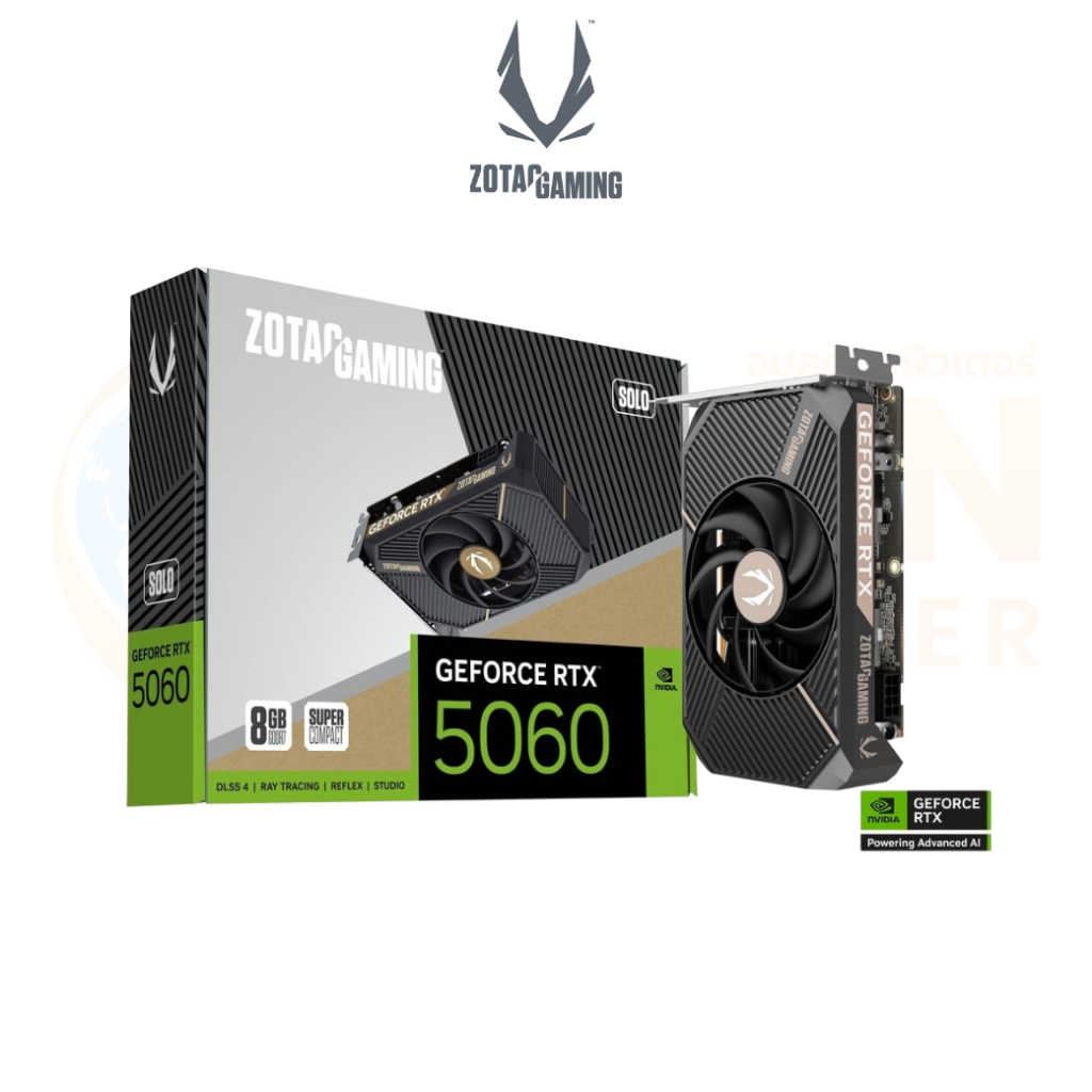 VGA การ์ดจอ ZOTAC GAMING GEFORCE RTX 5060 SOLO 8GB GDDR7 ประกันศูนย์ 3 ปี