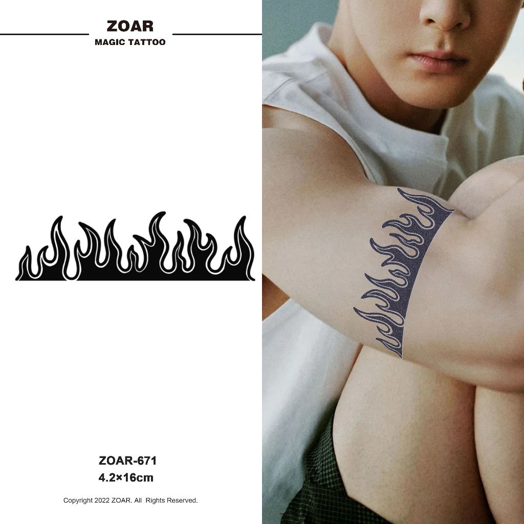 ZOAR-671พร้อมส่ง Magic tattooชุดผีเสื้อ สติ๊กเกอร์รอยสักสมุนไพร กันน้ำ กันรอย ยาวนาน กึ่งถาวร แสดงสี