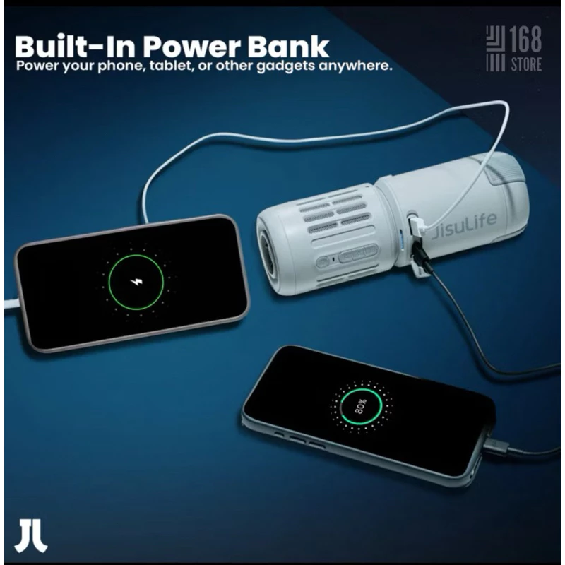 Jisulife Outdoor Fan Ultra1 Light Grey พัดลมพกพา thumbnail 6