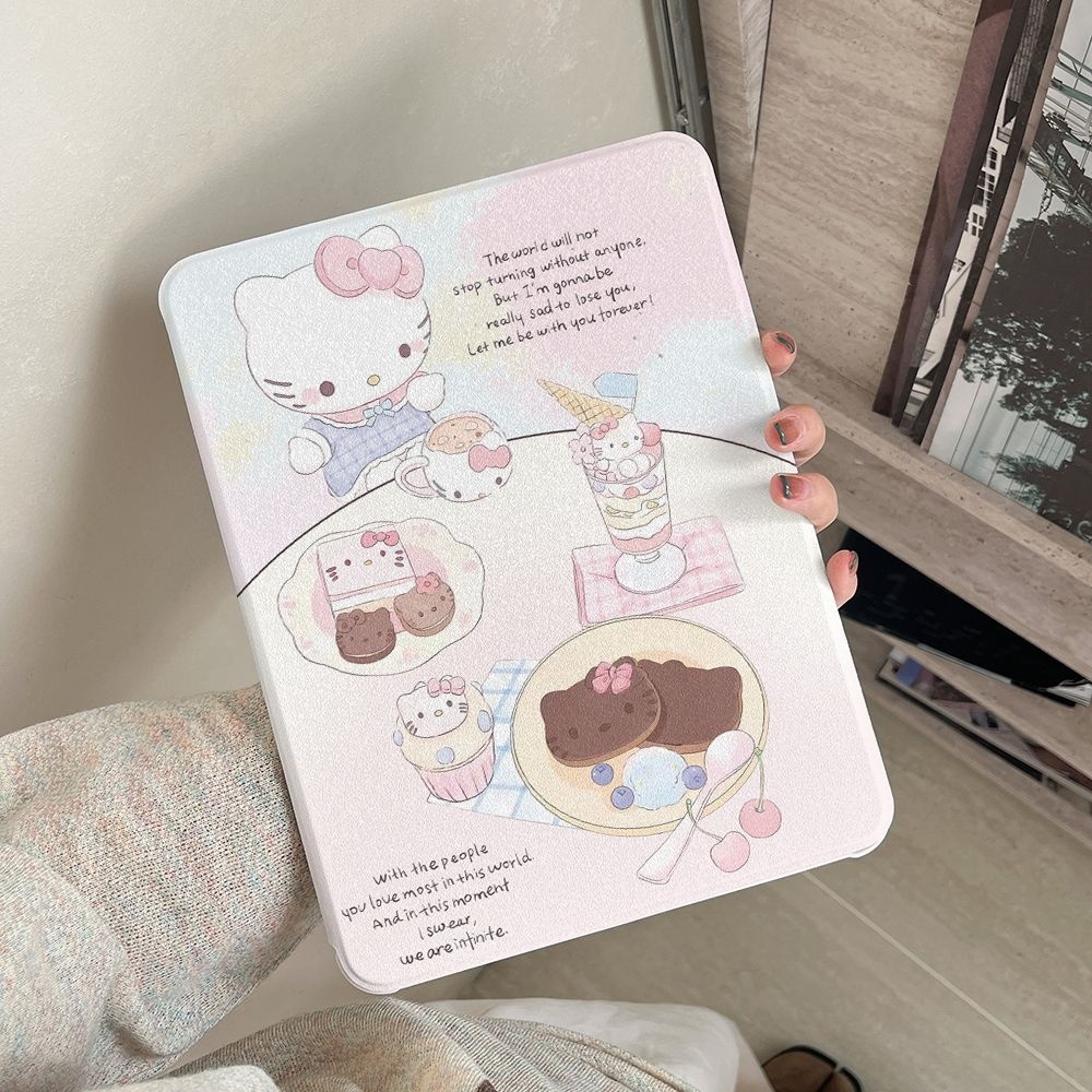 ส่งในพื้นที่ เคส ipad Air7 Air5 น้ำชายามบ่าย Kitty มีที่เก็บปากกา mini7 gen10 อะครีลิค Gen12 Air8