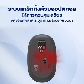 Philips Wireless Mouse เมาส์ เมาส์ไร้สาย 2.4G ใช้งานง่าย สัญญาณเสถียร พกพาง่าย รุ่น SPK7388