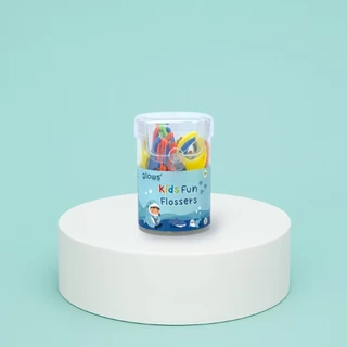 ใหม่ !!! ไหมขัดฟันเด็ก Glows Kids fun flossers ไหมขัดฟันแบบด้าม 3 ขวบ ขึ้นไป กล่อง 32 ชิ้น