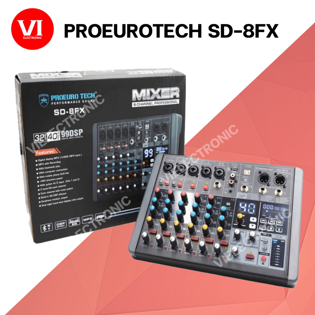 PROEUROTECH SD-8FX MIXER มิกซ์ มิกเซอร์ MIX เครื่องเสียง เครื่องปรับแต่งเสียง มิกซ์ PRO EUROTECH SD 