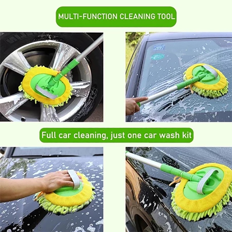 แปรงล้างรถแบบ Telescopic 3 ท่อน พร้อมขนแปรงนุ่ม เช็ดถูทำความสะอาดรถ - รูปที่ 6