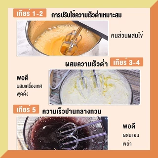 ksrain เครื่องปั่นผสมแป้งไฟฟ้า เครื่องผสมอาหาร เครื่องผสมอาหารแบบมือถือ เครื่องตีแป้ง ตีไข่ กำลังไฟ 260 วัตต์