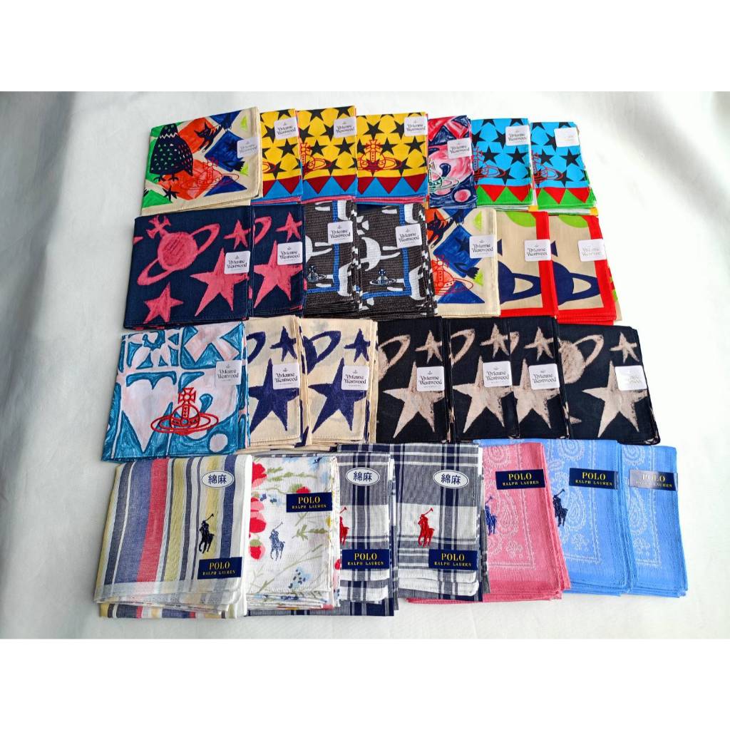 Vivienne westwood & Polo  ผ้าเช็ดหน้า (พร้อมส่ง)