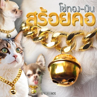 ส่งด่วน ส่งไว! สร้อยคอสัตว์เลี้ยง โซ่ทอง/เงิน ปลอกคอสุนัข แมว มีกระพรวน กระดิ่ง สร้อยอะลูมิเนียม