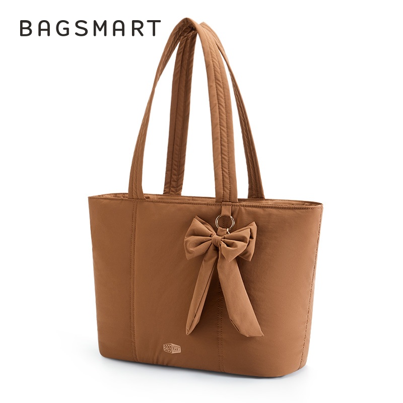BAGSMART กระเป๋าเดินทาง Tote Bowknot ผู้หญิงกันน้ำน้ำหนักเบากระเป๋าไหล่ที่มีกระเป๋าด้านหน้า ราคา ถูกที่สุด ดีลบีเคเค แกลเลอรีภาพที่ 9