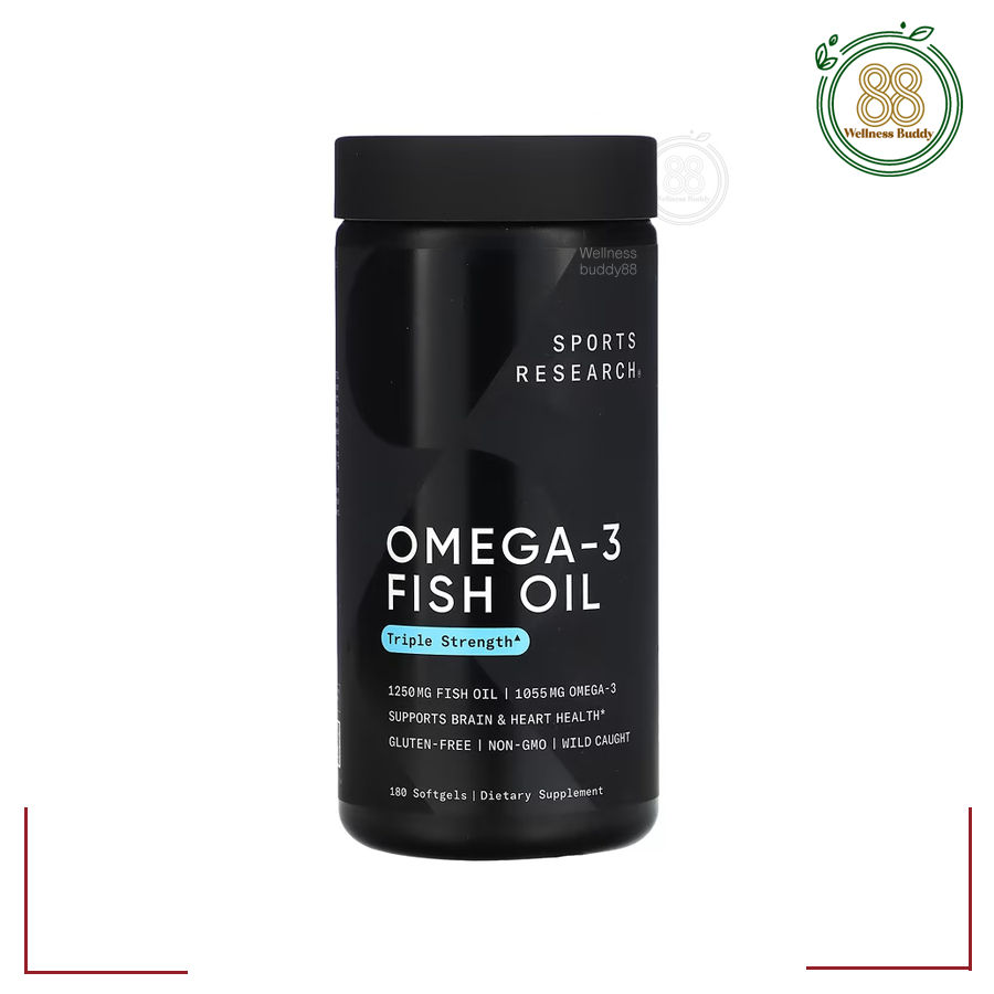 Sports Research, Omega-3 Fish Oil, Triple Strength, 180 Softgels