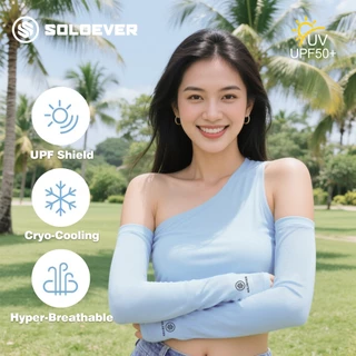 SOLOEVER Sleeves ปลอกแขน (1คู่) ป้องกันรังสีอัลตราไวโอเลตปกป้องผิว UPF50+เหมาะสำหรับกิจกรรมกลางแจ้ง