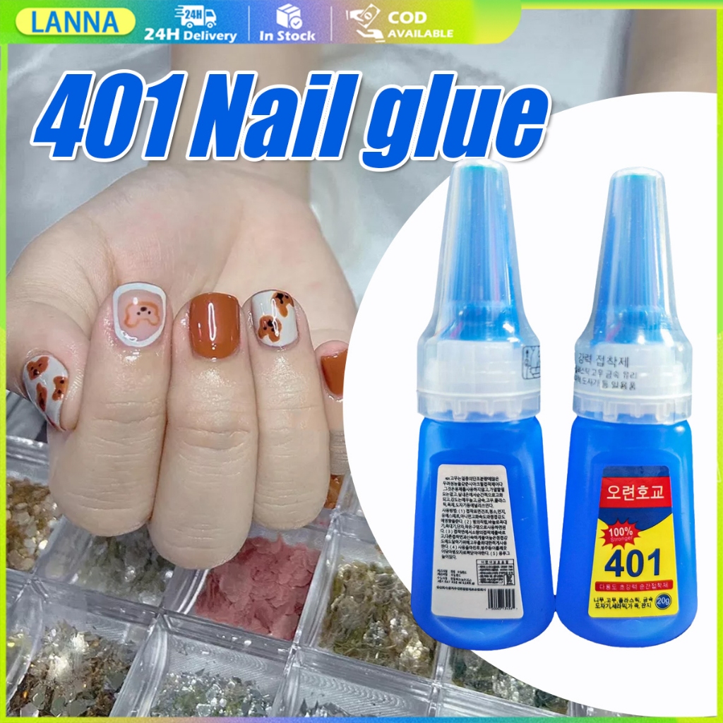 ร้านอยู่ที่ไทย 20g กาวติดเล็บปลอม 401 ติดแน่น  แห้งเร็ว ติดรองเท้า เครืองดับ กาวเนื้อเจลอเนกประสงค์