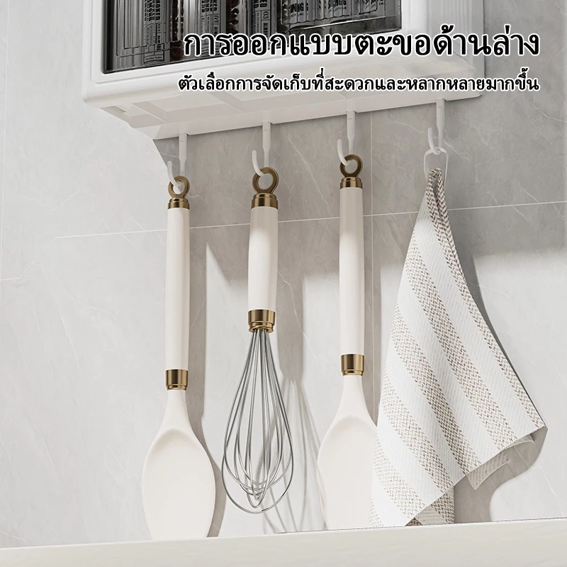ตู้เก็บของติดผนัง ชั้นวางห้องน้ำ สามชั้น ตู้ติดผนังสี่เหลี่ยม ไม่เจาะผนัง มีตะขอ สามารถใช้เป็นตู้ครัวตู้ห้องน้ำ thumbnail 7