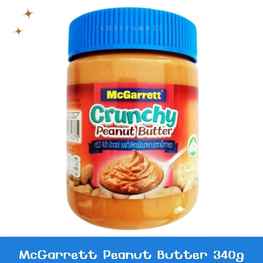1 กระปุก แม็กกาเรต เนยถั่วลิสง ชนิด บดหยาบ เนยถั่ว McGarrate Crunchy Peanut Butter 340 กรัม