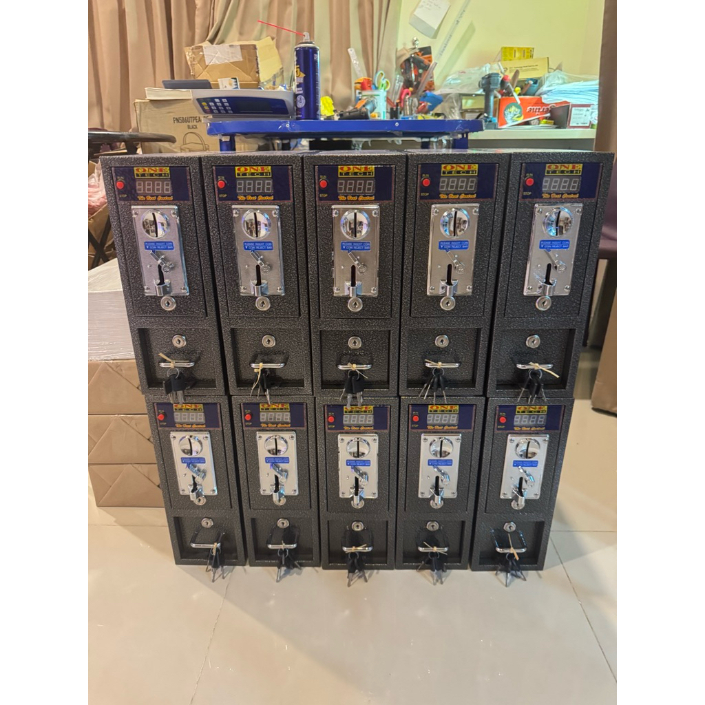 กล่องหยอดเหรียญเครื่องซักผ้า4 ตัวเลขรุ่นเอ 11 สีดำ