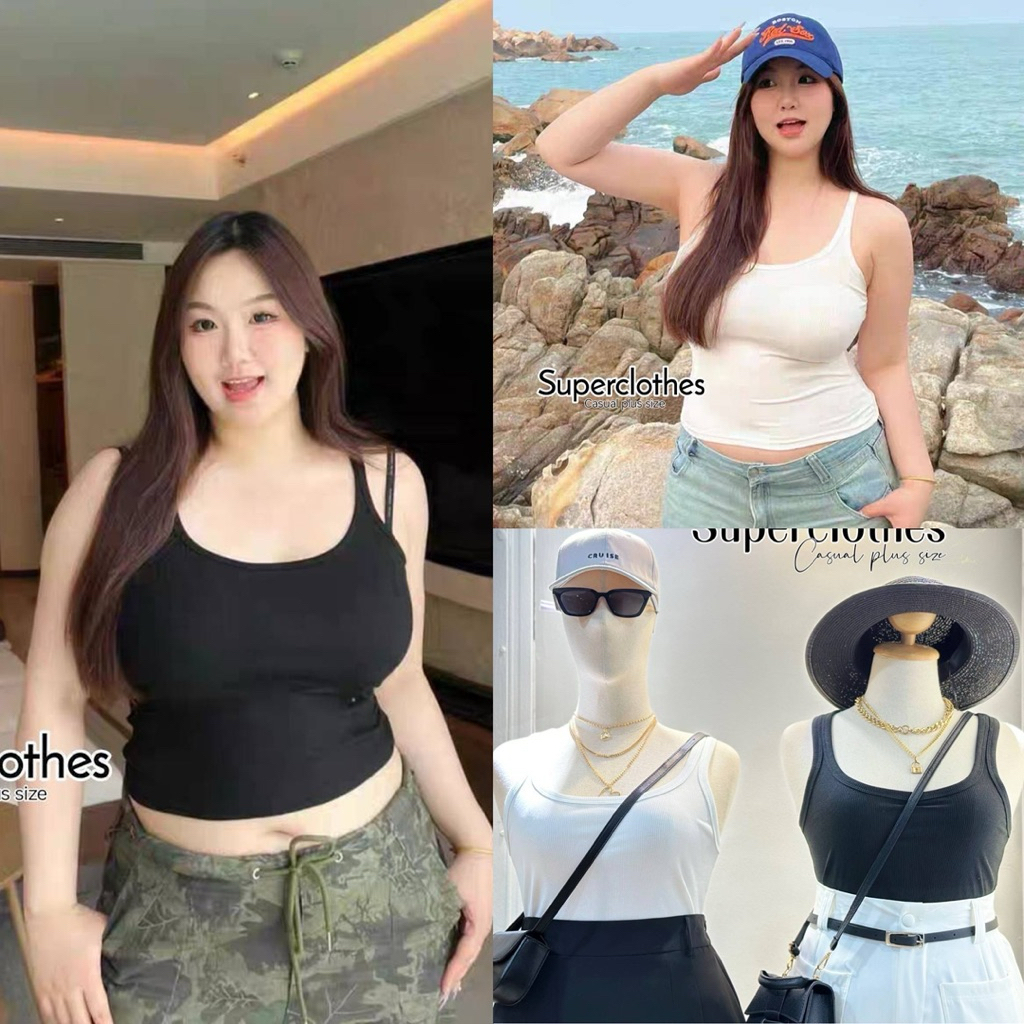 ✅เข้าเพิ่ม พร้อมส่งค่า /SC/ เสื้อกล้ามสาวอวบ มีไซส์อก40-55 ไหล่เว้า ทรงสวย #เสื้อผ้าไซส์ใหญ่ สาว อ้วน พลัสไซส์