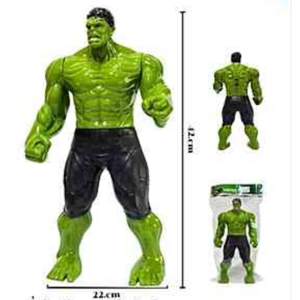 หุ่นฮีโร่ยักษ์เขียว เดอะฮัค Hulk model ขนาด 42 cm.มีเสียงมีไฟ ตัวใหญ่จริง