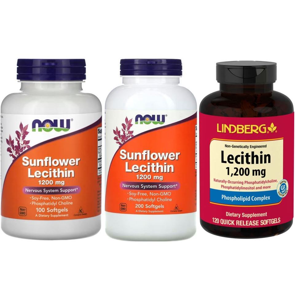 (พร้อมส่ง) Lecithin / Sunflower Lecithin, 1,200 mg, 100 / 200 Softgels.