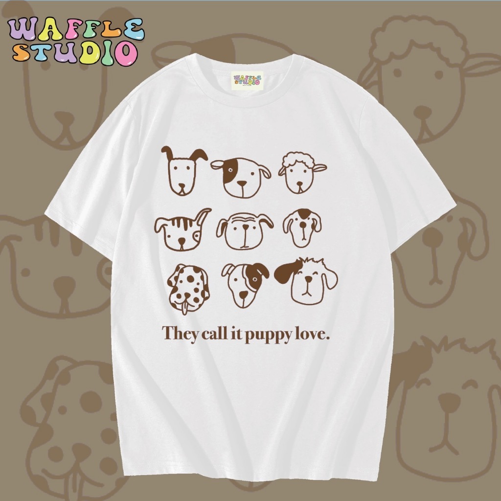 [ ส่งฟรี 🔥 ] WS0679 เสื้อยืดโอเวอร์ไซส์ ผ้าคอตตอน 100% เสื้อยืดเกาหลี เสื้อยืด  WAFFLE STUDIO