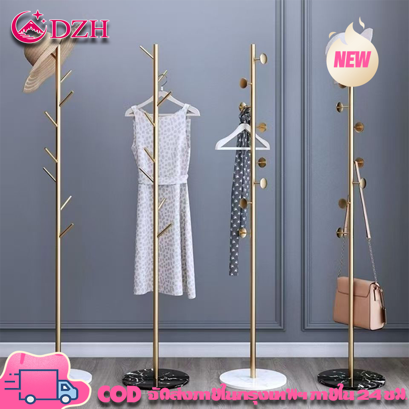 💥พร้อมส่ง💥 ชั้นวางเสื้อผ้า ที่แขวนกระเป๋า ไม้แขวนผ้า การออกแบบฐานหินอ่อน ไฟและรอยขีด