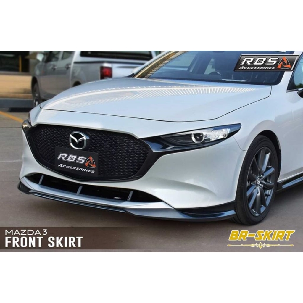 ♦️ขายแยก สเกิร์ตหน้า 1 ชิ้น Mazda3 Fastback 5 ประตู  2019-2025 ทรง Ideo