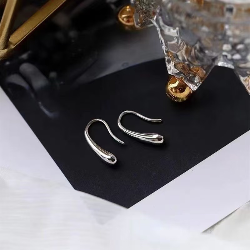 เรียบง่าย Water Drop ต่างหูขนาดเล็กหญิง Retro แฟชั่นที่ไม่ซ้ํากัน Classy ที่เกี่ยวหูต่างหูทุกการแข่งขัน - รูปที่ 6