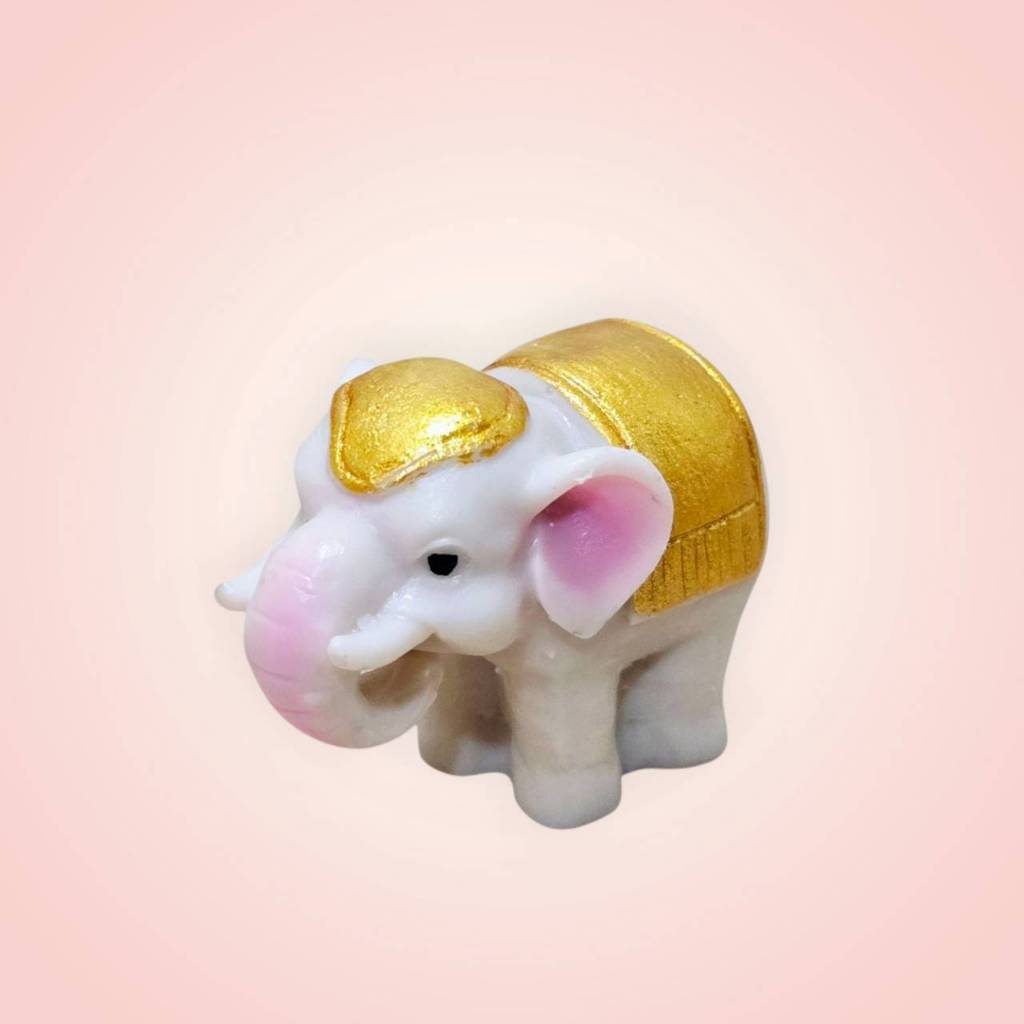 ตุ๊กตาช้าง ตุ๊กตาถวายแก้บน ช้างน้อยเรซิ่น สีทอง ขนาด ยาว 5 ซม. สูง 4 ซม. [ช้างน้อย-ทอง]