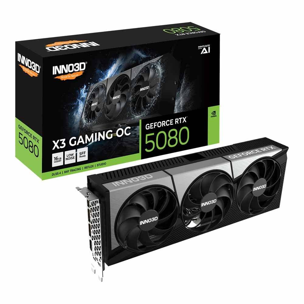 VGA (การ์ดแสดงผล) INNO3D GEFORCE RTX 5080 X3 GAMING OC - 16GB GDDR7 (G50803-16D7X-17603930)