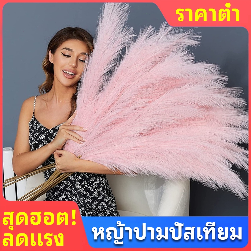 【24h】 Artificial Pampas Grass Fluffy Artificial Fake Flower Boho Decor Bulrush Reed Christmas Decor pampas home decor