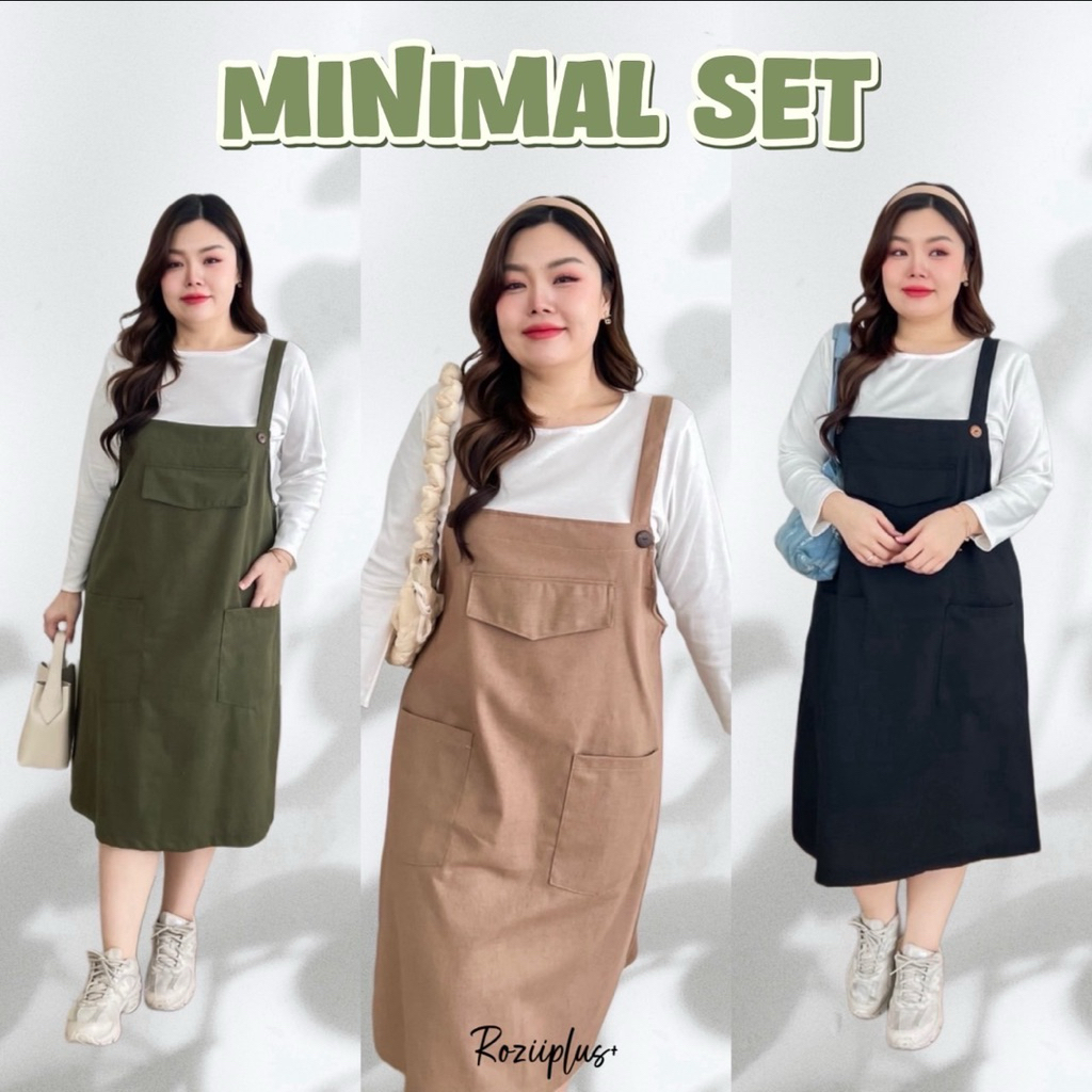 𝗠𝗶𝗻𝗶𝗺𝗮𝗹 𝗦𝗲𝘁 เซ็ตเอี๊ยมกระโปรง สาวอวบ ผ้าลินิน 3สี เอิร์ทโทน ทรงสวย