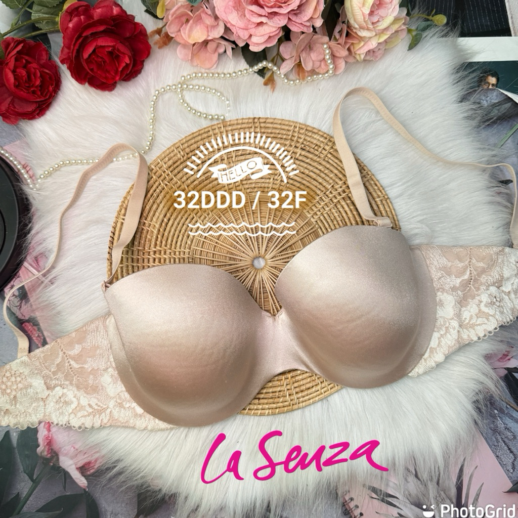 La Senza ใหม่มาก 32DDD/32F ฟองบาง เปลี่ยนสาย สะอาด กริ้บ