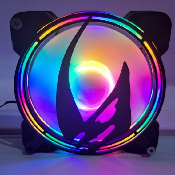 Fan cover,Fan grill size120mm. ลายแรดดำ(อุปกรณ์ป้องกันพัดลม pc)