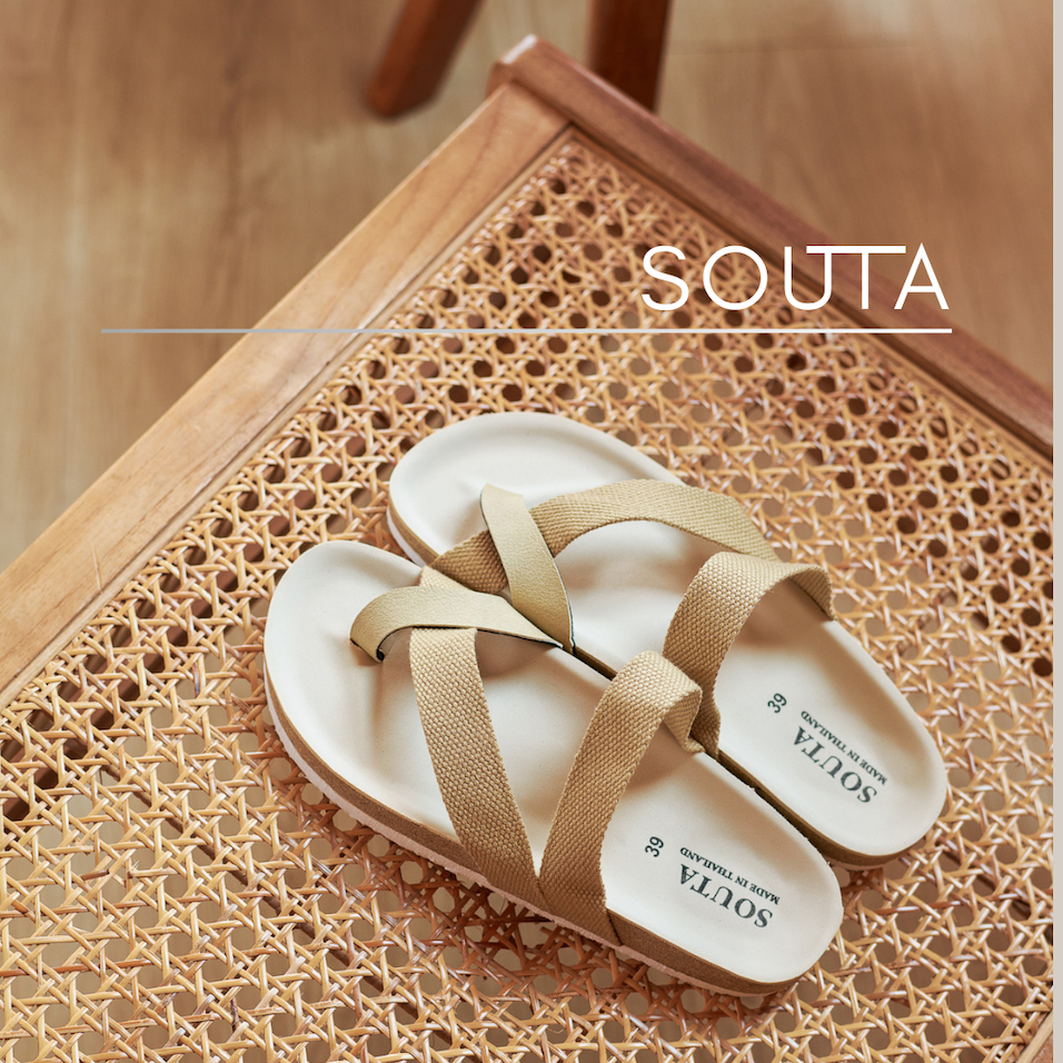 The Negi - Souta🍵รองเท้าแตะสไตล์วินเทจ สายคาดผ้าสปัน พื้นสัมผัสนุ่ม >> ไซส์35-45EU รูปที่ 4