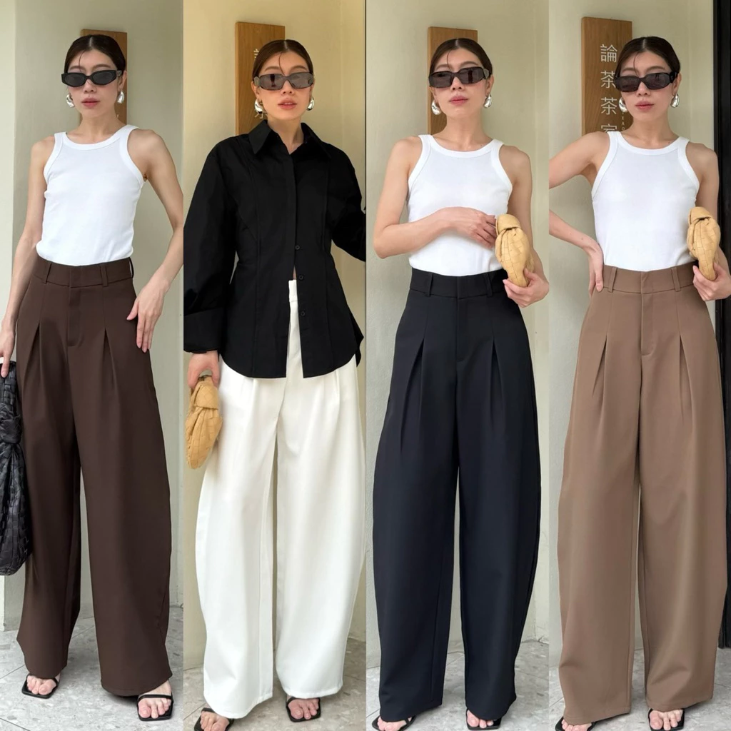 📌📌 พร้อมส่ง ครบสี S M L XL 2XL 3XL #010 x2 BARREL SLACK PANTS กางเกงสแลคทรงขาโค้ง