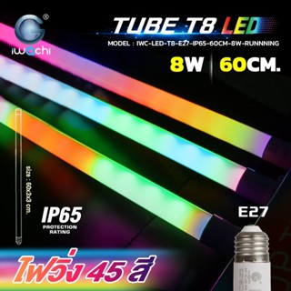 ไฟวิ่ง หลอดนีออนสีกันน้ำ หลอดงานวัด 45สี ขั้วE27 4W 30CM 8W …