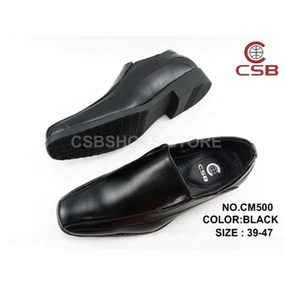 CSB รองเท้าหนังดำรหัส CM500 มีไซส์ใหญ่ 39-47 รองเท้าคัดชูส์สำหรับนักเรียน นักศึกษา ใส่ทำงานได้