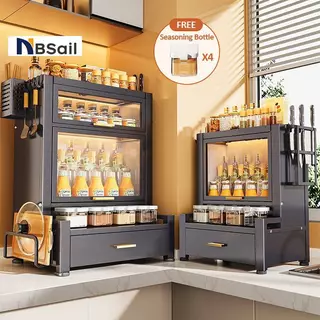 NBSail 2/3ชั้น ชั้นวางเครื่องปรุงในครัว อุปกรณ์ที่มีหลายช่อง สแตนเลส ที่วางเครื่องปรุง ชั้นวางขวดซอส ชั้นเก็บเครื่องปรุง