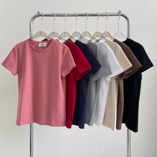 SISSY : เสื้อยืด Basic คอกลมแขนสั้น สีพื้น ทรงสวย ใส่ได้ทุกโอกาส ผ้าเนื้อนิ่ม ใส่สบาย