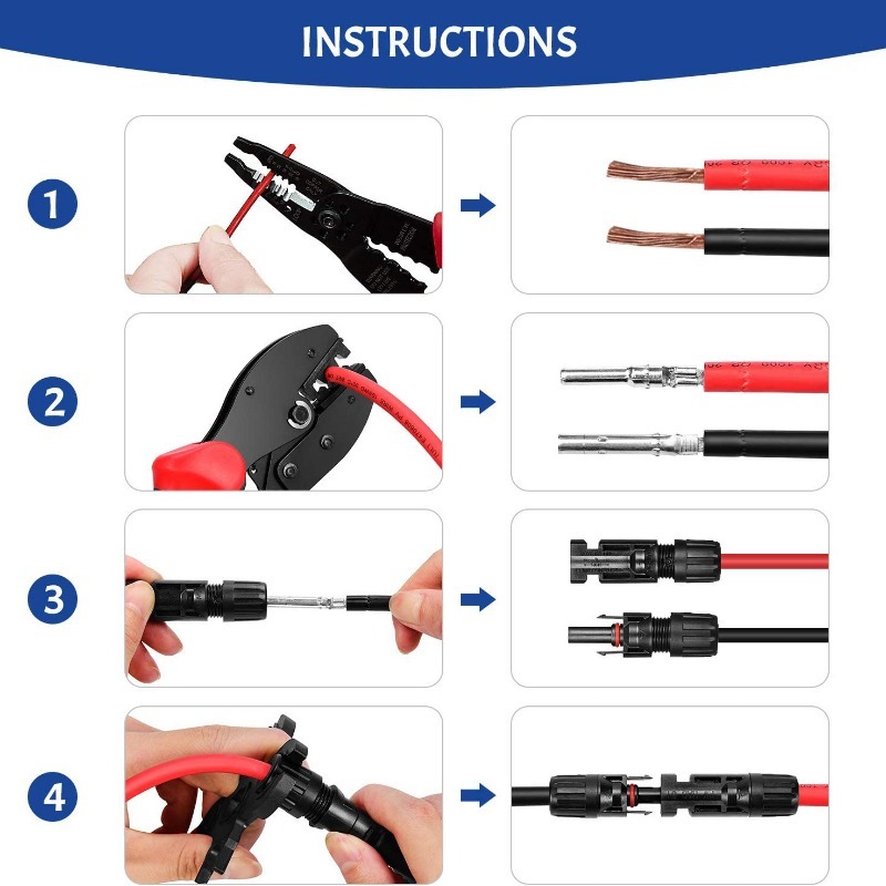ชุดเครื่องมือ คีมเข้าหัว MC4 พร้อมหัว10 ชุดกระเป๋า ไฟฟ้าโซลาร์เซลล์ Crimping Connector Terminal Crimping LY-2546 - รูปที่ 5
