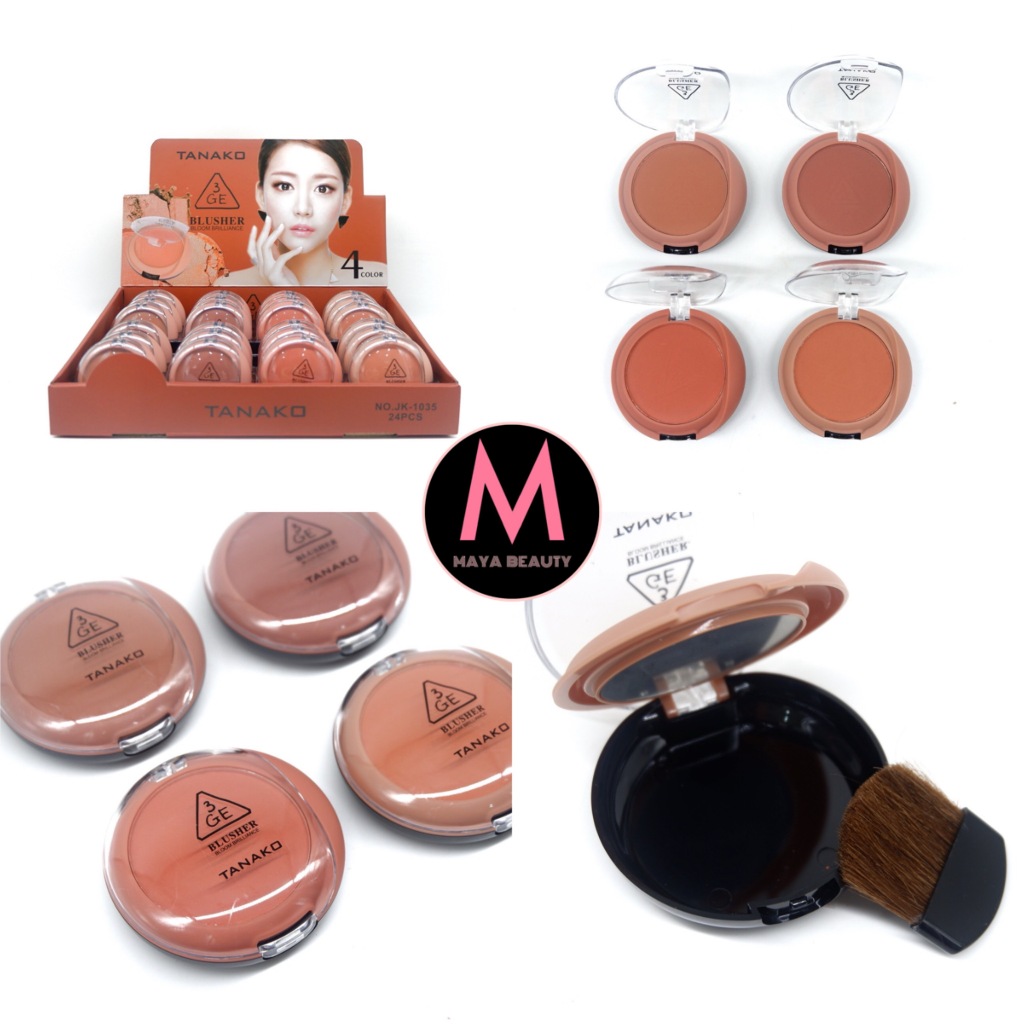 {24ตลับ} TANAKO 3GE Color Blusher บลัชออนแมทต์ เนื้อละเอียด ให้พวงแก้มเปล่งปลั่ง no.JK1035
