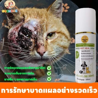 🐱สเปรย์แผลสัตว์ มีผลตั้งแต่ 1สเปรย์🐶3 แถม 1 สเปรย์สมานแผลสำหรับสัตว์เลี้ยง สเปรย์พ่นแผล แผลแห้งเร็วมาก ยับยั้งแบคทีเรีย