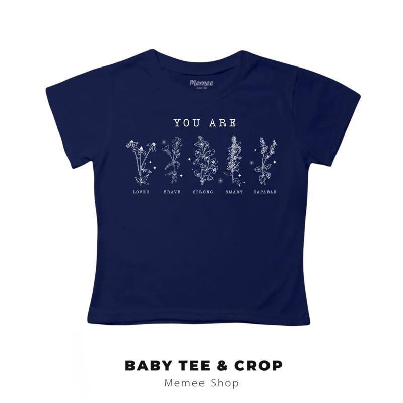 Memee ~ เสื้อยืดผ้าคอตตอน Baby Tee เสื้อสาวอวบ(You Are Flowerหญิง) รูปที่ 5