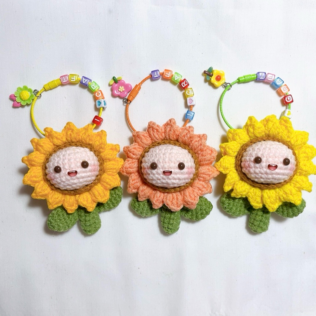 🌻พวงกุญแจน้องทานตะวัน|งานโครเชต์|งาน handmade