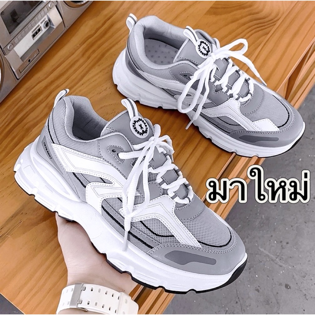 Mavis รองเท้าผ้าใบผู้ชาย แฟชั่น ผูกเชือกแบบสวม ทรงสปอร์ต เสริมส้น ระบายอากาศ เบา ใส่สบาย NO.M152 พร้อมส่ง - รูปที่ 4