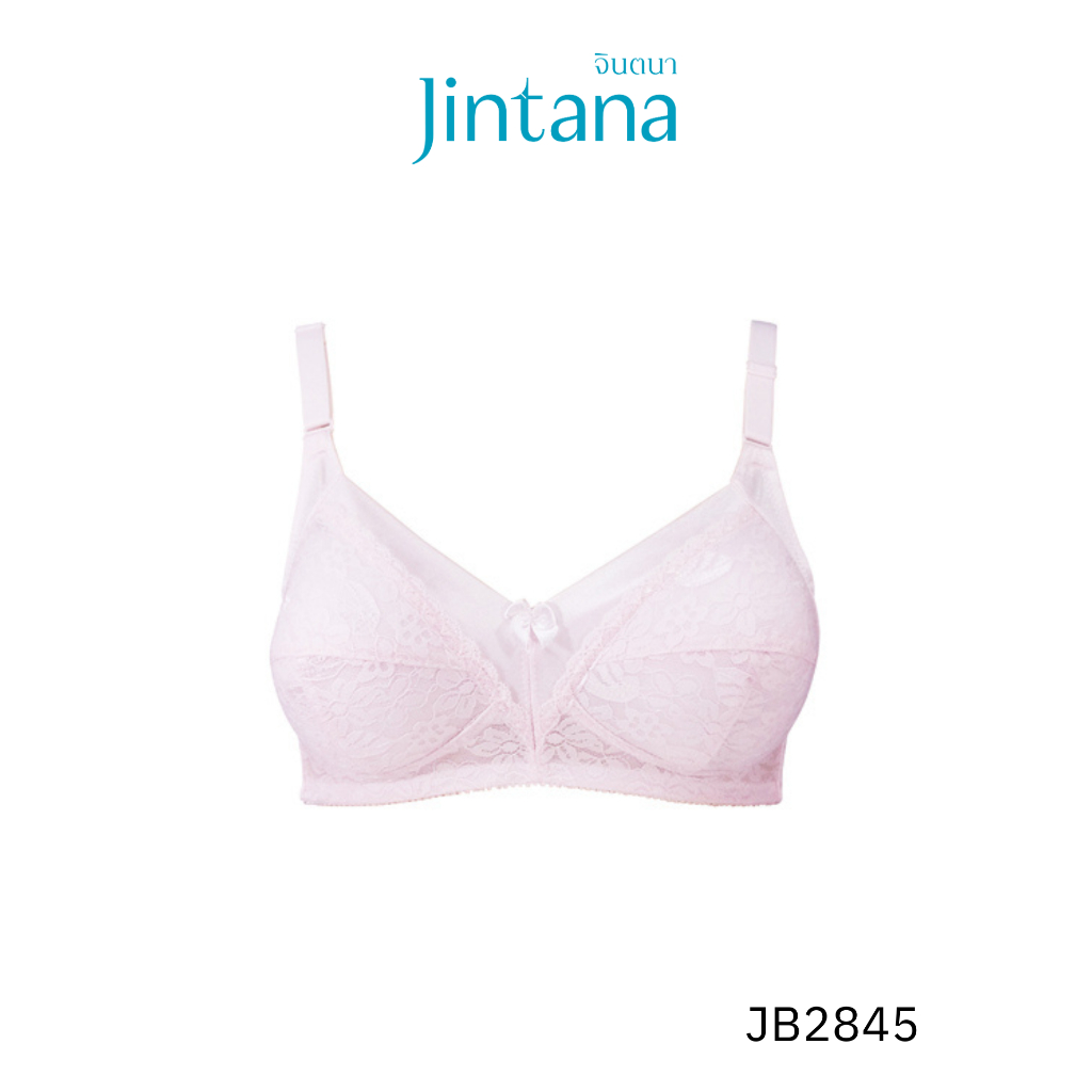 Jintana เสื้อชั้นใน จินตนา รุ่น Basic รหัส JB2845 (ไม่มีโครง) สีชมพู เสื้อในเก็บกระชับ ใส่สบาย เสื้อในลูกไม้
