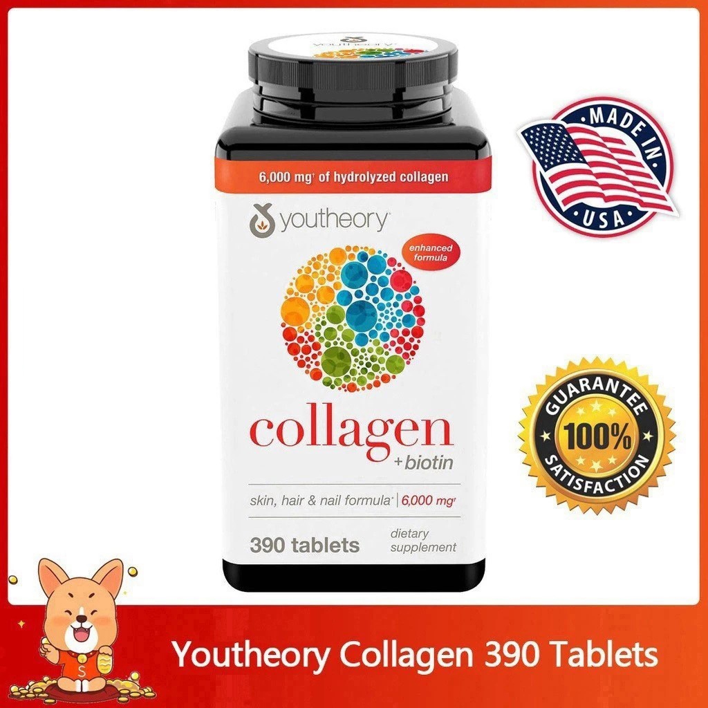 (Exp.03/2027)Youtheory Collagen 390 Tablets เม็ด คอลลาเจน Youtheory Collagen 390