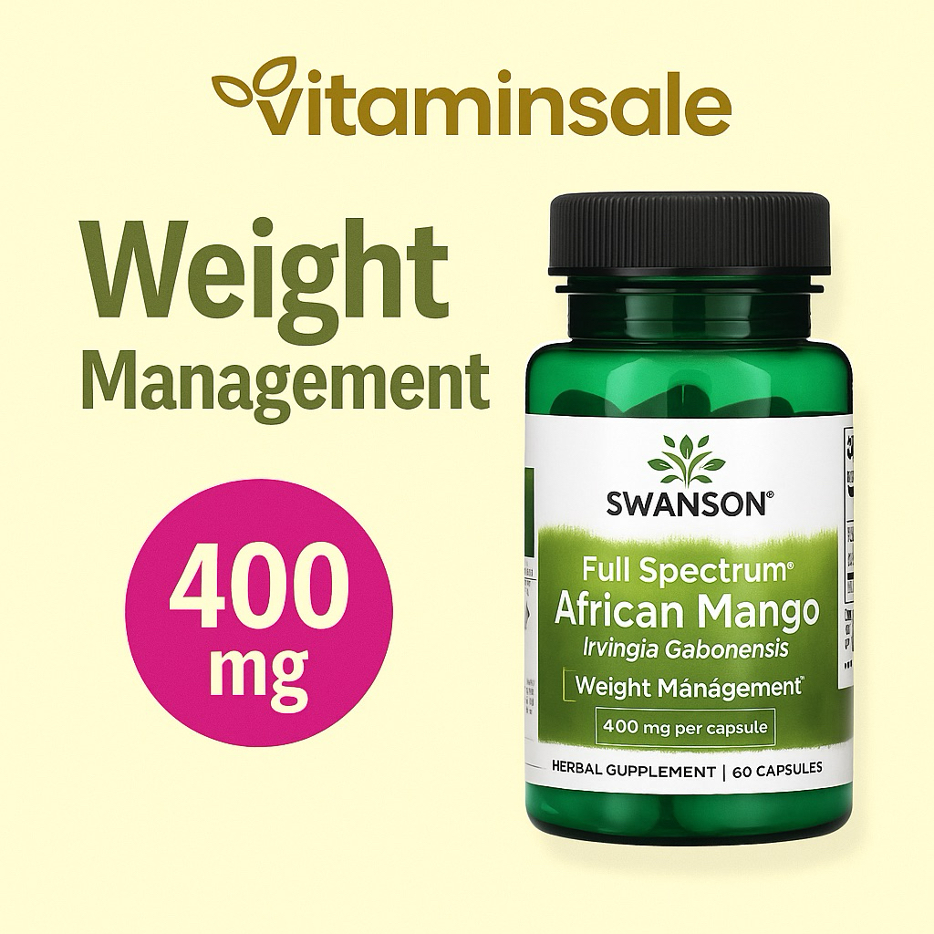 Swanson African Mango 400mg 60 Capsules สารสกัดมะม่วงแอฟริกันจากธรรมชาติ