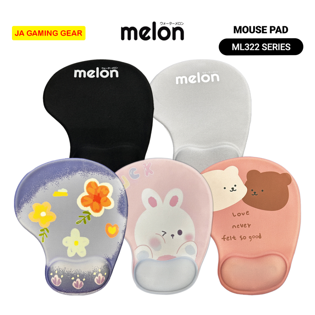 แผ่นรองเม้าส์ รองข้อมือ Melon ML-322, ML222, ML-321 Mousepad แบบ มีที่รองข้อมือนุ่มๆ