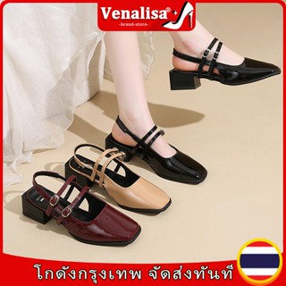 Venalisa รองเท้าส้นสูงผู้หญิง แมรี่เจน Mary Jane 2 นิ้ว หนัง…